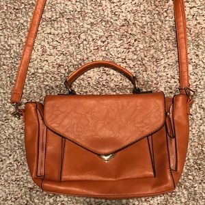 Lulu's Cognac Tan Satchel Crossbody Handbag